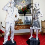 Silver Duo Human statues