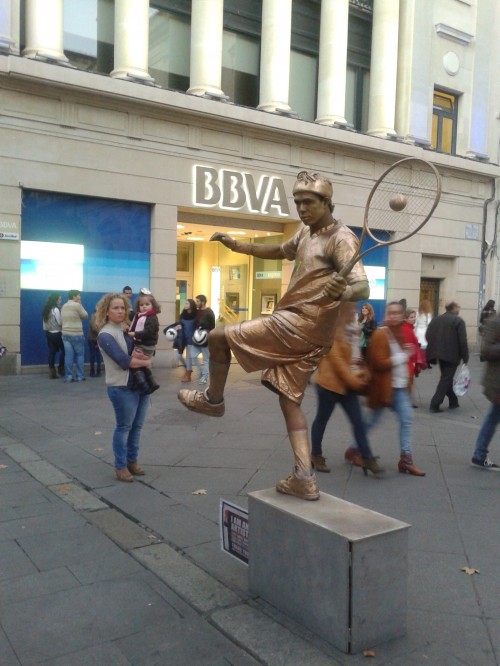 Sport-Tennis Street Human Statue