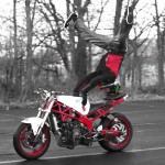 Motorbike stunt rider