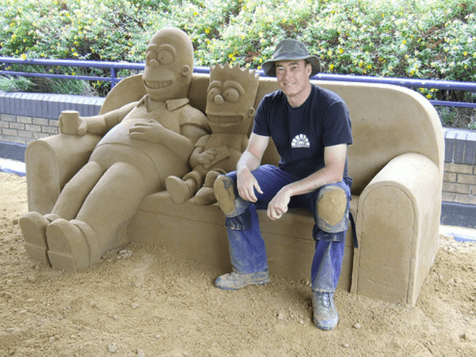 Bart Simpson Sand Sculpture