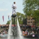Water stunt shows on canals