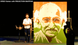 Projection map speed painting entertainment for events