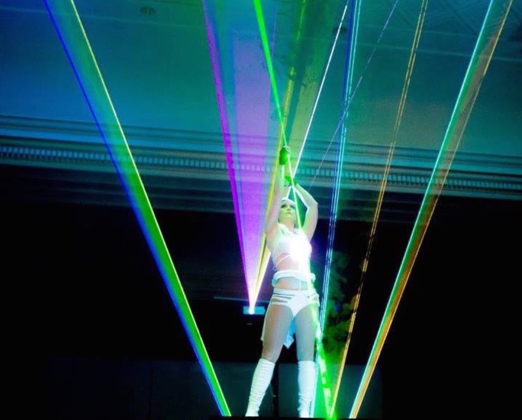 Female LED laser performer