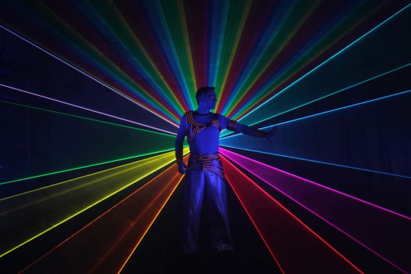 Coloured laser man entertainer