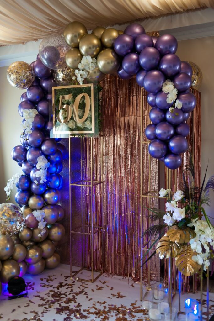 Decorative Balloon artist for 50th birthday parties in LONDON