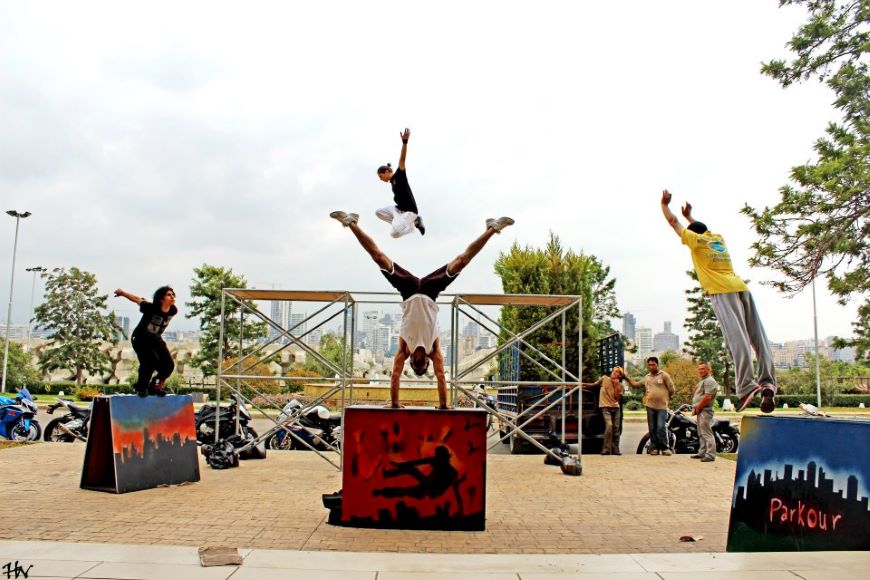 Parkour free running athletes for live stage shows